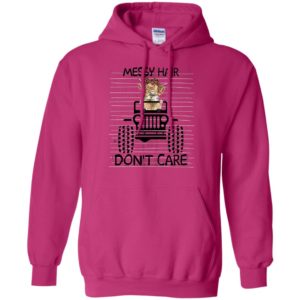 Messy hair cow drives don’t care funny gift for jeep owner farmer hoodie