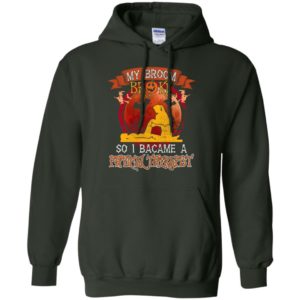 My broom broke so i became a physical therapist funny halloween gift hoodie