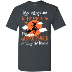 This 2nd grade teacher is riding the broom funny halloween gift t-shirt