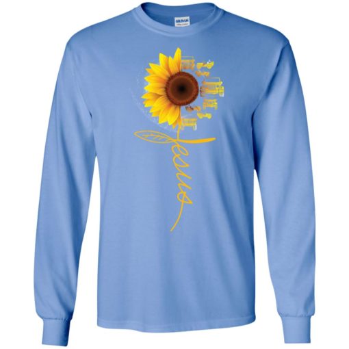 Sunflower jeep and a whole jesus love cool faith gift for christian long sleeve