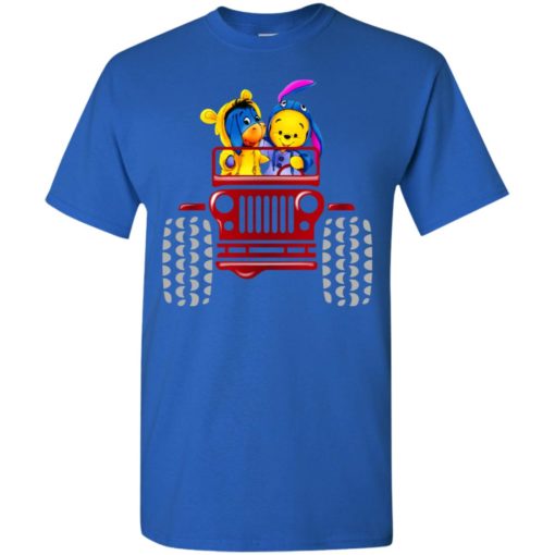 Pooh bear eeyore drive jeep funny winnie friendship jeepin t-shirt