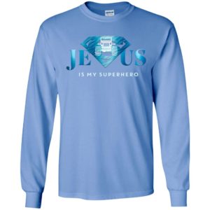 Jesus is my superhero super jeep logo funny christmas jeep lover gift long sleeve