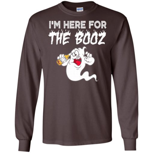 I’m here for the booz funny beer drinker halloween gift long sleeve