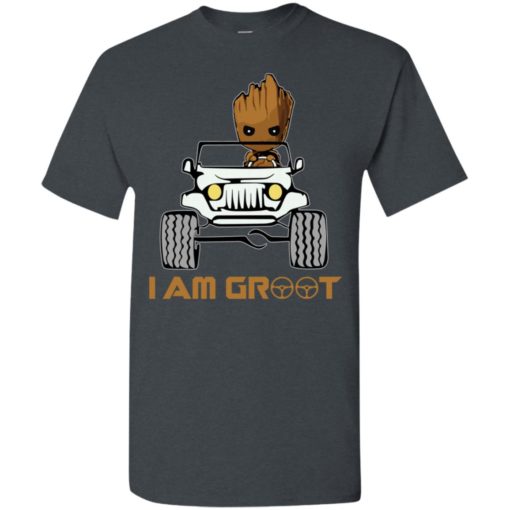 I am groot funny baby groot drives jeep gift t-shirt