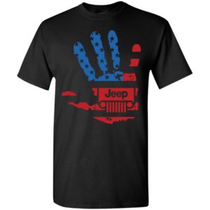 American flag wave hand jeep for jeep driver gift t-shirt