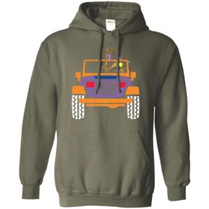 Thanos drives jeep marvel funny jeep gift endgame fans hoodie