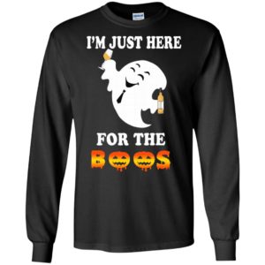 I’m just here for the boos funny wine lover halloween gift long sleeve