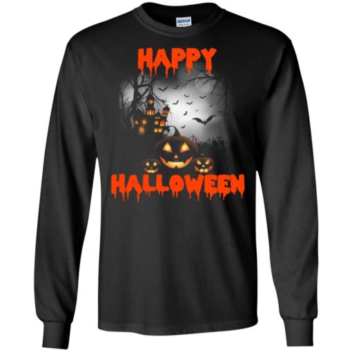 Happy halloween gift pumpkins bats night artwork long sleeve