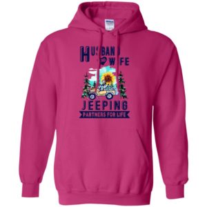 Husband and wife jeeping partners for life funny jeep couple lovers gift hoodie