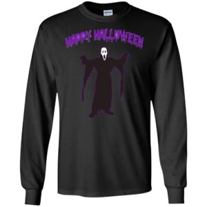 Happy halloween screaming skellington costume funny horror gift long sleeve