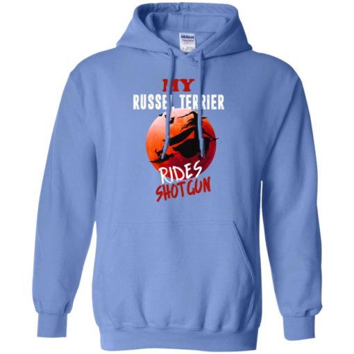 My russel terrier rides shotgun funny halloween gift for dog lover hoodie