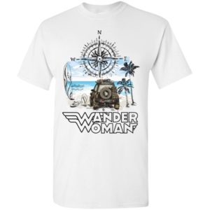 Wander woman with map compass jeep funny roadtrip jeep lady gift t-shirt