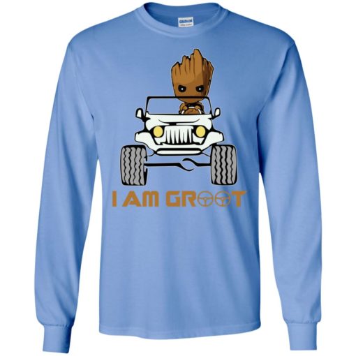 I am groot funny baby groot drives jeep gift long sleeve