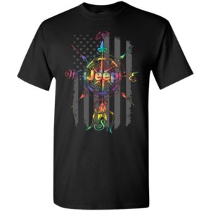 Jeep rainbow compass american flag funny jeep driver gift t-shirt