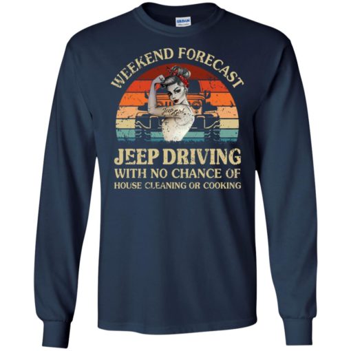 Weekend forecast jeep driving funny jeep lady vintage gift mother’s day long sleeve