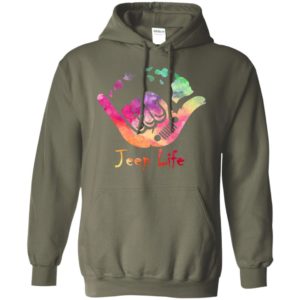 Jeep life watercolour calling hand sign funny gift for jeep driver hoodie
