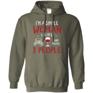 I’m a simple woman i like funny jeep wine lover gift hoodie