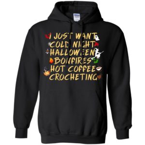 I just want cold night hot coffee halloween quote gift hoodie