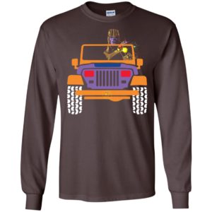 Thanos drives jeep marvel funny jeep gift endgame fans long sleeve