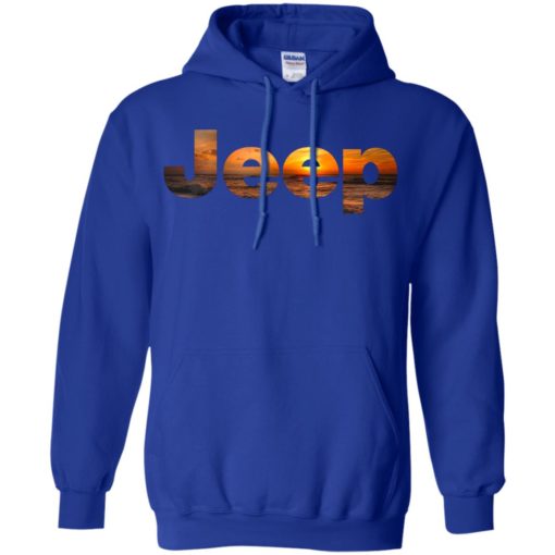 Jeep with sunset beach signseeing art cool jeep driver gift hoodie