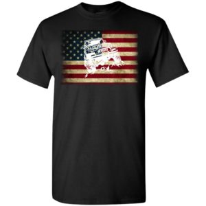 Jeep with american flag retro funny independent day t-shirt