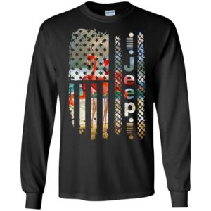 Love jeep flamingos beach and america funny patriot 4th july gift long sleeve