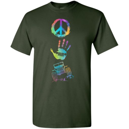 Peace wave hand jeep on funny logo arts jeep driver gift t-shirt