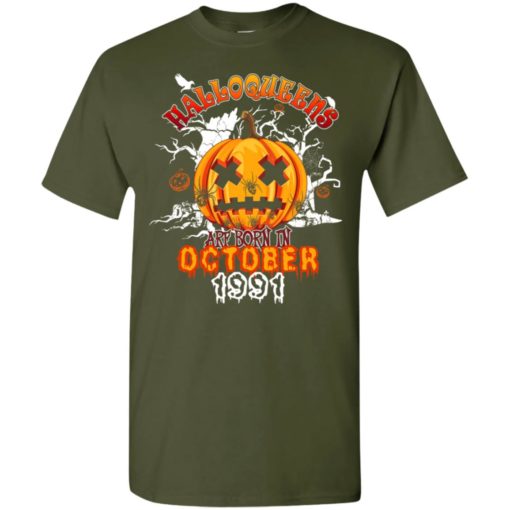 Halloqueens are born in october 1991 funny birthday halloween gift t-shirt