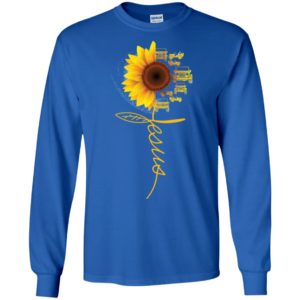 Sunflower jeep and a whole jesus love cool faith gift for christian long sleeve