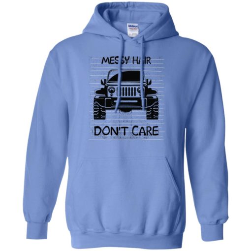 Messy hair don’t care funny windy driving jeep gift hoodie
