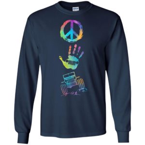 Peace wave hand jeep on funny logo arts jeep driver gift long sleeve