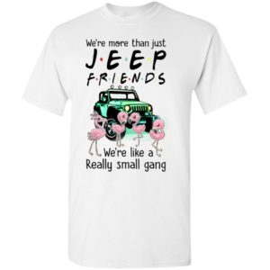 We’re more than just jeep friends like a really small gang funny flamingos jeep lover gift t-shirt