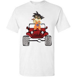 Guku kid with jeep funny gift for dragon balls fans t-shirt