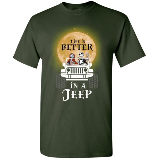 Life is better in a jeep jack sally funny the night before parody halloween jeep gift t-shirt