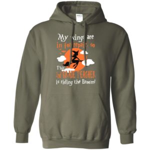 This 2nd grade teacher is riding the broom funny halloween gift hoodie