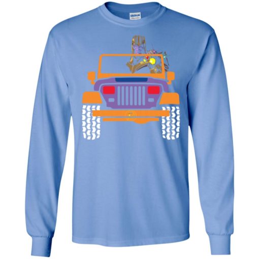 Thanos drives jeep marvel funny jeep gift endgame fans long sleeve