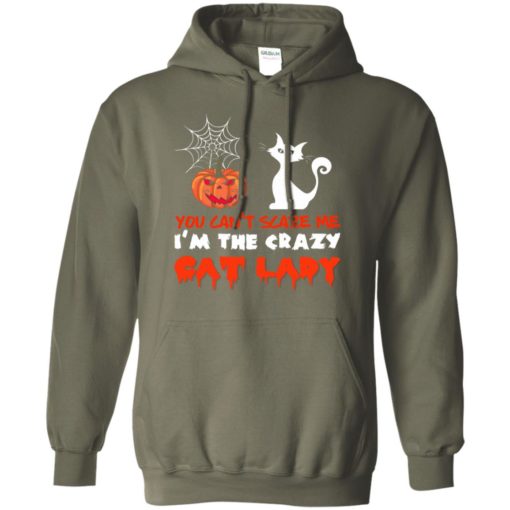You can’t scare me i’m the crazy cat lady funny halloween cat lover gift hoodie