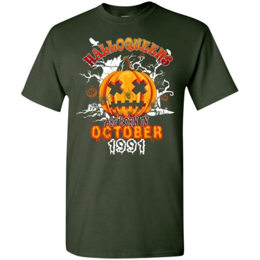 Halloqueens are born in october 1991 funny birthday halloween gift t-shirt