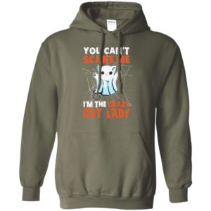You can’t scare me i’m the crazy cat lady funny halloween cat lover gifts hoodie