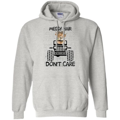 Messy hair cow drives don’t care funny gift for jeep owner farmer hoodie