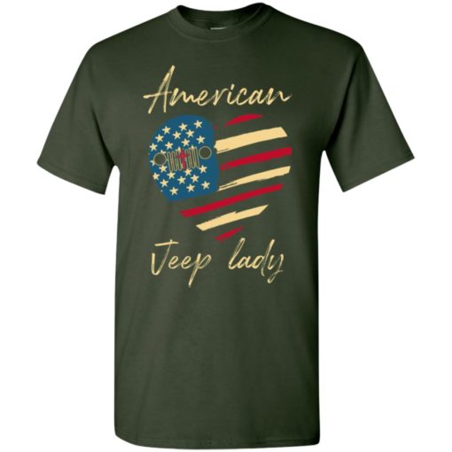 American jeep lady heart artwork cool 4th july jeep gift t-shirt