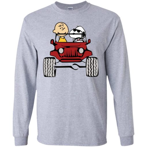 Charlie and snoopy drive jeep funny jeep fan gift long sleeve