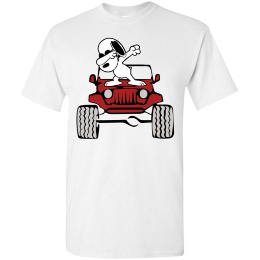 Dabbing snoopy on the jeep funny dance jeep driver gift t-shirt