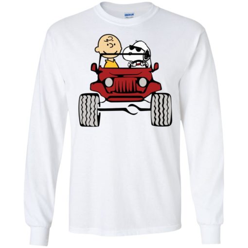 Charlie and snoopy drive jeep funny jeep fan gift long sleeve
